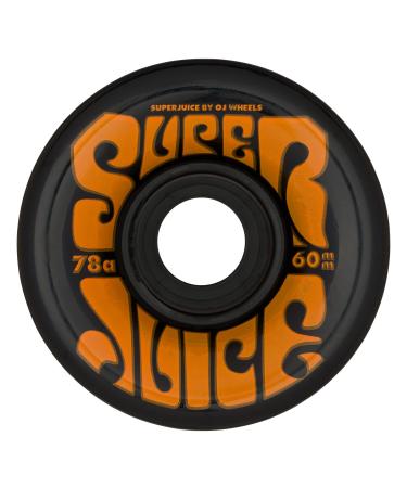 OJ Skateboard Wheels Super Juice 60mm 78a Skateboard Wheels - Set of 4 Wheels Black 60mm