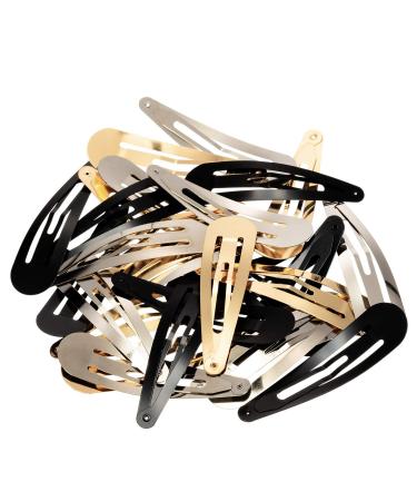 30 Pack Large Metal Snap Hair Clips for Kids & Women - No Slip Hairpins in Gold Silver Black | Perfect Hair Jewelry - Buy Online on GoSupps.com