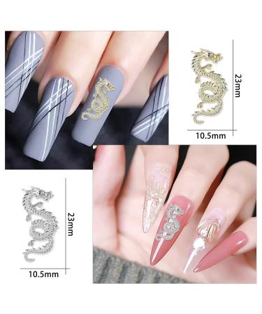 WOKOTO 20pcs Gold & Silver Chinese Dragon Nail Charms: 3D Dragon Jewelry for Acrylic Nails - Nail Art Charms Kit - Buy Online on GoSupps.com