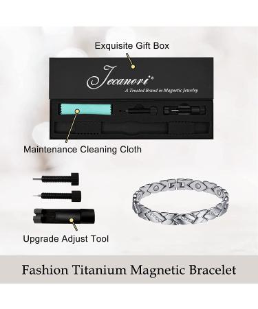 Jecanori Lymph Drainage Magnetic Bracelet for Women - Arthritis Pain Relief & Carpal Tunnel Therapy - Titanium Steel Crystal Jewelry Gift (Silver) - Buy Online on GoSupps.com