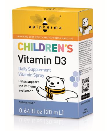apipharma Children's Vitamin D3 Supplement Spray - Easy to Use D3 Spray for Kids - Natural Multivitamin Spray with Immune Support Pharmacist Developed (130 Sprays)