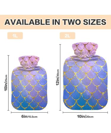 2L Hot Water Bottle with Cover - Mermaid Fish Scales Design for Pain Relief & Winter Warmth | International Shipping - Buy Online on GoSupps.com