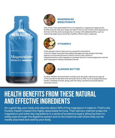 Purality Health Magnesium Bisglycinate Vegan Pouches - 30 Day Supply - Buy Online on GoSupps.com