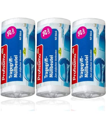 Buy Tear-Resistant Garbage Bags with Handle - 20L Leak-Proof Recyclable - 3x40 Count | International Shipping Available - Buy Online on GoSupps.com