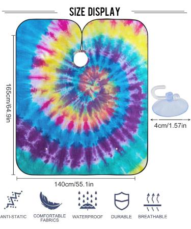 visesunny Barber Cape Tie Dye Swirl Design Polyester Hair Cutting Salon Cape Apron Anti-Static Haircut Water-Resistant Shaving Cloth Beard Shaving Bib Hairdressing Cape Multi3 L - Buy Online on GoSupps.com