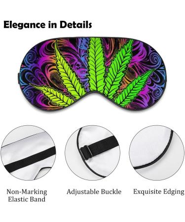 Psychedelic Weed Leaf Sleep Mask - Adjustable Eye Cover for Sleeping, Blocks Light - Men & Women - Buy Online on GoSupps.com
