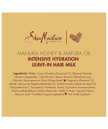 SheaMoisture Curly Hair Leave In Conditioner - Manuka Honey & Mafura Oil Sulfate Free Intensive Hydration (2 Pack 8 Fl Oz Each) - Best for Dry Damaged Hair - Buy Online on GoSupps.com