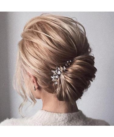 Jakawin Rhinestone Bride Wedding Hair Pins - Pack of 3 Silver Crystal Hair Accessories for Women and Girls | HP178 - Buy Online on GoSupps.com