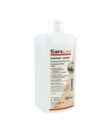AMPRI Safeline Lemon Wash 500ml: pH neutral lotion with lemon fragrance for frequent washing and moisturizing skin care.