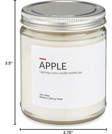 1OAK Soy Wax Scented Candles - Apple Scent | Long Burning Hand-Poured 9oz | Premium Home Fragrance - Buy Online on GoSupps.com