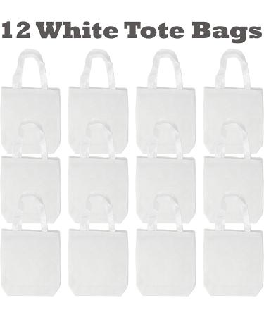 Simplify Your Arts and Crafts with 12 DIY Blank White Canvas Tote Bags - Bulk Pack - Buy Online on GoSupps.com