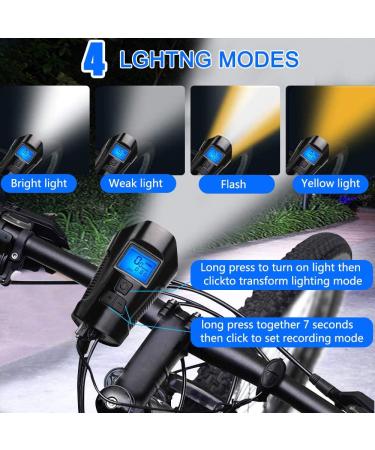 Bike Light Set with Speedometer, Horn, LCD Display - USB Rechargeable Front and Tail Lights for Mountain & Road Bikes - IP65 Waterproof - Buy Online on GoSupps.com