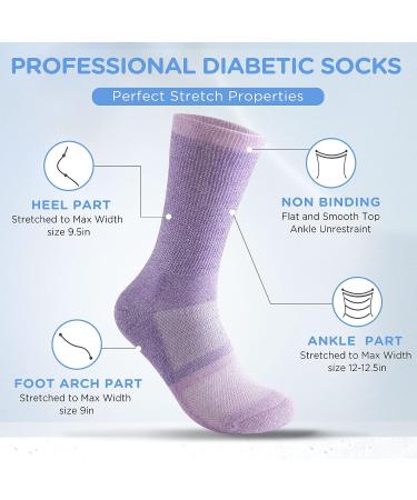 Bulinlulu Diabetic Socks - Bamboo Non-Binding Crew Socks for Women & Men - 6 Pairs with or without Grippers - Bright Colour Clash - Medium - Buy Online on GoSupps.com
