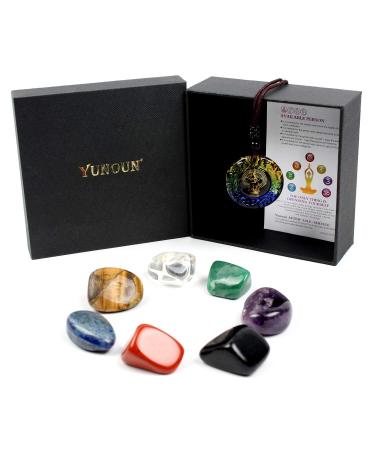 Yunoun Chakra Stones Healing Crystals Crystal Therapy Meditation Reiki - 7 Chakra Set 3