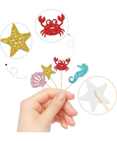 24 PCS Ocean Sea Theme Cupcake Toppers Sea Theme Birthday Party Cupcake Picks Dessert Decorations Supplies Baby Shower Birthday Anniversary Party Supplies - Buy Online on GoSupps.com
