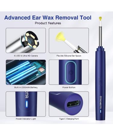 OTAONE Ear Wax Removal Tool - Compatible with iPhone, iPad, Android - Deep Blue - Buy Online on GoSupps.com