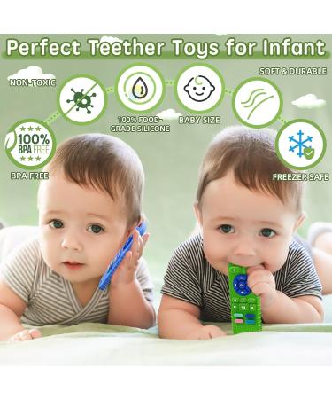 Bite Ring Baby Toys for 3-12 Months | Silicone Teething Aid & Bath Toys | BPA-Free | Gift Set for Girls (Blue & Green) - Buy Online on GoSupps.com