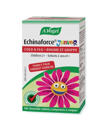 A.Vogel Echinaforce Junior Chewable Tabs | Organic Echinacea Tabs | Cold and Flu Symptoms Relief | Immune System Support | Children 2+ | 180 Tabs