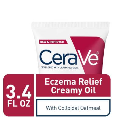 CeraVe Eczema Relief Creamy Body Oil Eczema Calming Cream With Colloidal Oatmeal & Safflower Oil For Dry Skin & Itchy Skin Relief Steroid Free & Paraben Free 3.4 Ounce 3.4 Fl Oz (Pack of 1) - Buy Online on GoSupps.com