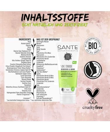 SANTE Natural Cosmetics 5 in 1 Clay Cleanser & Mask - 100ml | Natural Skincare for All Skin Types - Buy Internationally - Buy Online on GoSupps.com