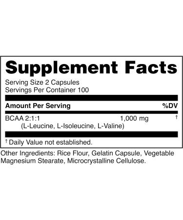 Bucked Up BCAA 2:1:1 Capsules | Branched Chain Amino Acids Supplement | 1000mg Per Serving | Gluten Free Non GMO Third Party Tested | BCAA Supplement 100 Servings (200 Capsules) - Buy Online on GoSupps.com