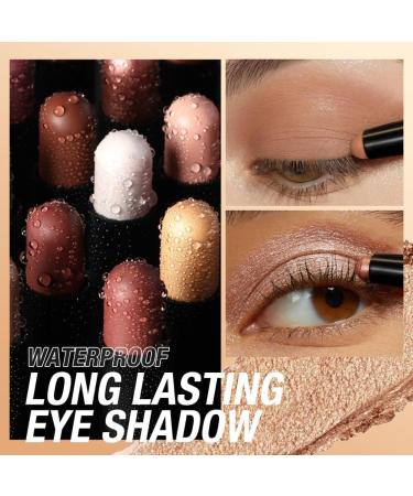 Soft Creamy Matte Shimmer Eyeshadow Stick Set (#14) | Waterproof & Long-Lasting | Pigmented Eye Shadow Pencil Crayon for Highlighting | Classy Shiny Finish - Buy Online on GoSupps.com