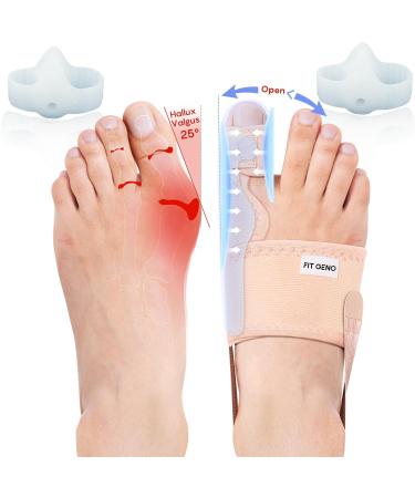Fit Geno Bunion Corrector for Women Big Toe Adjustable for Men Toe Straightener Bunion Relief Foot Brace Splint Pain Relief Protector Hallux Valgus Corrector(Beige)