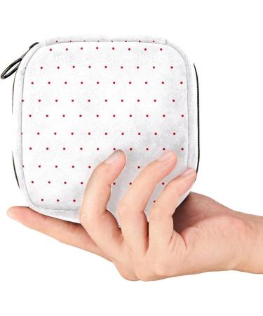 Sanitary Napkin Storage Bag | Feminine Product Pouch | Portable Period Kit Bag - Red Spot Pattern-01 - Buy Online on GoSupps.com