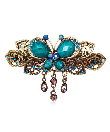 Sankuwen Women Retro Butterfly Style Hair Clips Beauty Tools (Blue)