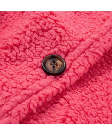 Hanxiulin Women's Fleece Jacket - Plush Cuddly Sweatshirt Warm Outdoor Cardigan Coat & Hoodies - XXL Pink - Buy Online on GoSupps.com
