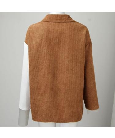 Gefomuofe Blouse Women's Loose Tunic Large Sizes Pullover Tops Long Blouse Shirt Summer Shirt Blouse Button Down Shirts Tunic Casual V-Neck Tops Elegant Plain Office Blouses Office Shirt Brown XXL - Buy Online on GoSupps.com