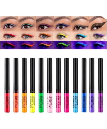Liquid Colored Eyeliner Pencils Fluorescent Eye Liner Neon Eyeliner Waterproof Halloween Eyeliner Rainbow Eyeliner Matte Colored Eye Liner Multichrome Liquid Eyeliner Quick Dry Eyeliners (Colo - Buy Online on GoSupps.com