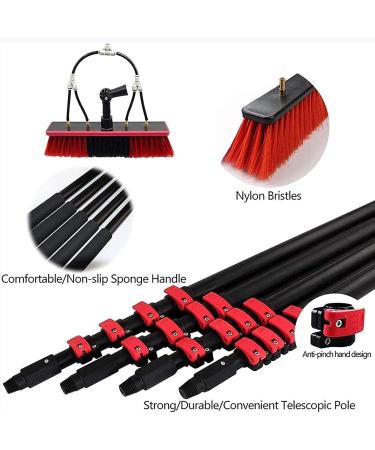 Telescopic Rod Cleaning Brush Photovoltaic Panel Cleaning Brush Washing Set Equipment Extension Pole Cleaning for Trucks Windows 5.4M - Buy Online on GoSupps.com