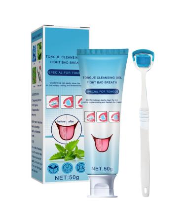 yuchdzexu Tongue cleaning gel with tongue brush natural and effective cleaning kit healthy mouth odor eliminator to remove bad breath