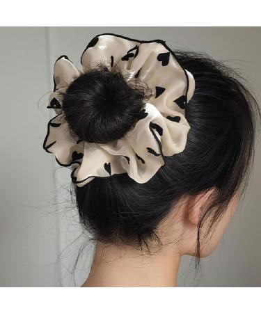 Heart Printed Scrunchies - Scrunchy Hair Ties | Yarn Wovened Elastics Hair Bands | Ponytail Holder Cute Hair Ties | Elastic Hair Scrunchies Hair Accessories for Women Girls Females Kids love - Buy Online on GoSupps.com