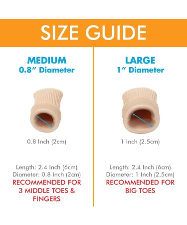 Closed Toe & Finger Fabric Sleeve Protectors with Gel Lining - Prevent Corns, Calluses, Blisters, Ingrown Toenails, Bunions, Hammer Toes - Size 6 Medium - Buy Online on GoSupps.com
