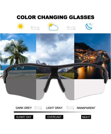 Banglong Self-Tinting Bicycle Glasses - UV400 Protection Sports Sunglasses for Men | Perfect for Cycling Running Baseball & MTB - Buy Online on GoSupps.com