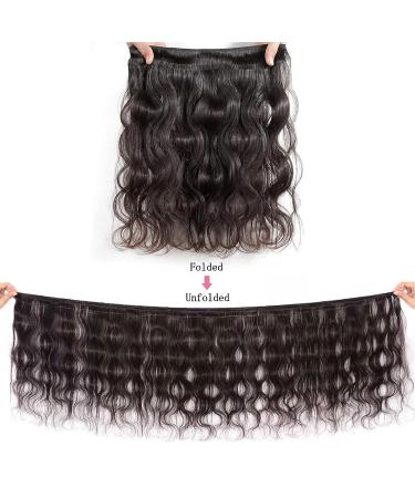 20 22 24 Inch Body Wave Brazilian Virgin Human Hair Bundle Pack - 10A Unprocessed Natural Black Hair Extensions for Women - Buy Online on GoSupps.com