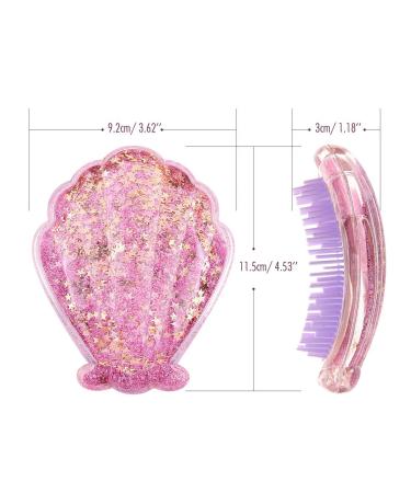 Mermaid Detangling Hair Brush | Luxspire Valentines Day Gift | Shell Glitter Comb for Girls Kids Women | Massage Scalp, Dry & Wet Hair, No Tangle | Toddler Pink Hairbrush - Buy Online on GoSupps.com