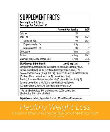 NDS Nutrition Censor - Fat Loss & Body Toner with CLA, Fish Oil & Safflower - 180 Softgels - Buy Online on GoSupps.com