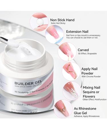  Vgvgaj 3D Gel for Nails | 60 ml Gel Modelling Solid Nails Builder Manicure Design Non-Sticky Design Women Creation Modelling Paint Extension Art Manicure Hand - Buy Online on GoSupps.com
