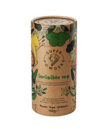 Super Powders - Invisible Veg - Blend of Natural Clean Greens Superfood Vegetables. Made for Mixing into Family Meals for a Natural Healthy Boost. 50 Servings. Recommended +3