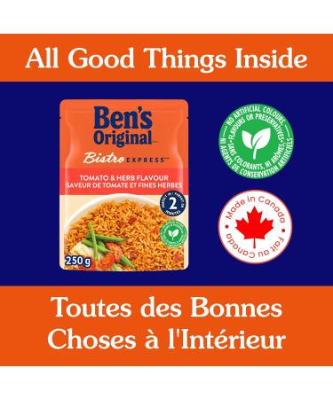 BEN'S ORIGINAL BISTRO EXPRESS Tomato & Herb Long Grain Rice and Side Dish 250g Pouch Tomato & Herb Flavour 1 - Buy Online on GoSupps.com