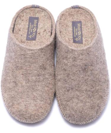 Womens Wool Slippers with Arch Support | Hypoallergenic & Non-Slip | Wide Fit Grey | Size 10-10.5 - Buy Online on GoSupps.com