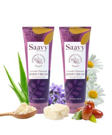 Saavy Naturals 2 PACK Lavender Chamomile Body Cream 8.5 Ounces Body Cream For Women