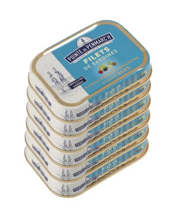 Sardine fillets in olive oil and 5 berries Pointe de Penmarc'h 100 g box - Delivery in 2 to 3 working days from Brittany