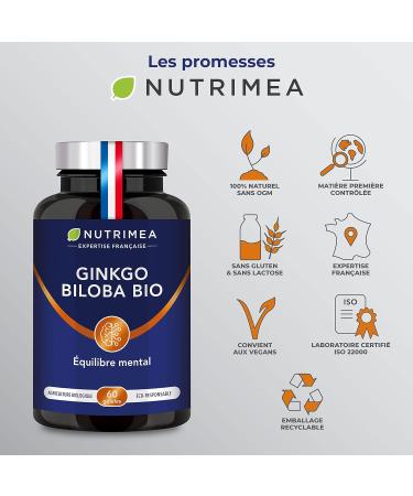 Ginkgo Biloba - Memory & Concentration Complex - Boosts Brain Performance - Organic Sage - 60 Vegan Capsules - Nutrimea - Made in France - Buy Online on GoSupps.com