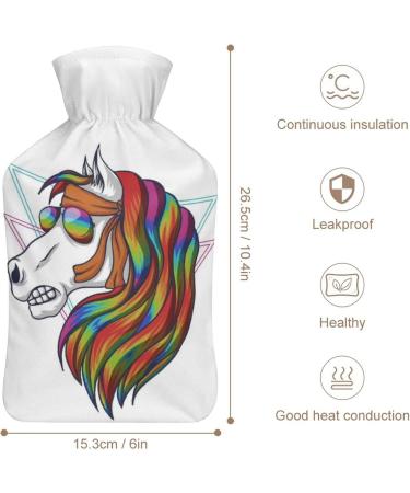 Buy Colorful Horse Hot Water Bottle with Plush Cover | Warm Up for Adults & Kids - 26.5x15.3cm | International Shipping - Buy Online on GoSupps.com