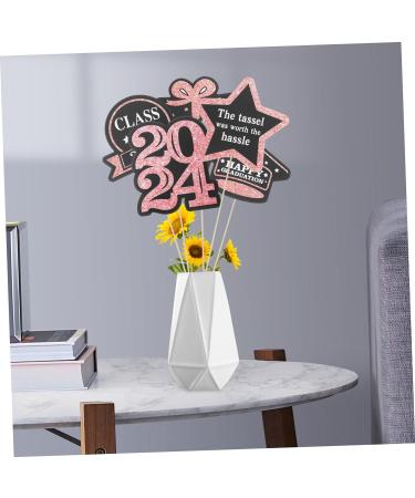 COOLHIYA 5 Packs Graduation Card Labels Tag Flower Vase Party Supplies Flower Container Diy Cards Graduation Party Layout Decor Flower Arrangement Ornaments Cake Props Paper Golden 16.00X13.70X0.10CM - Buy Online on GoSupps.com