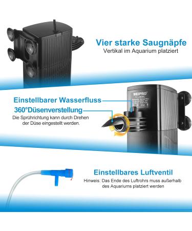 Wero Aquarium Filter TC-20000C - 4-Layer Filtration 18W Adjustable Pump for 120-270L Tanks Strong Suction Power - Buy Online on GoSupps.com
